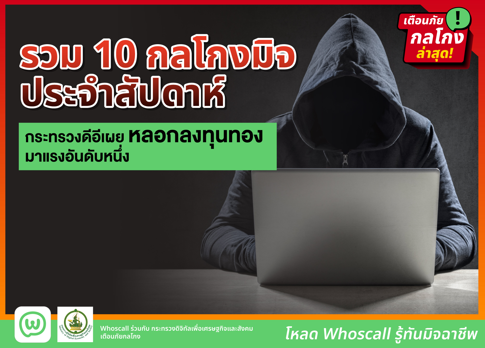  รวม 10 กลโกงมิจฉาชีพประจำสัปดาห์ พบหลอกลงทุนทองมาแรงอันดับหนึ่ง